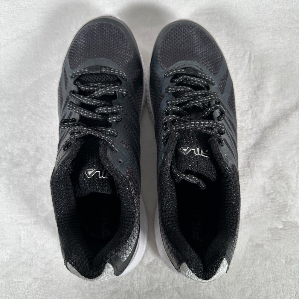 Fila Sneakers Youth Size 4.5 Black Gray Memory Foam Lace Up Comfort 3RM00003-003 - Picture 6 of 8